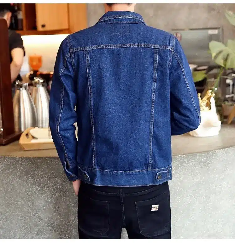 Cotton Solid Denim Jacket Mens 2018 Spring Autumn Casual Slim Fit Bomber Jackets Men Jean Jacket Mens Outwear Male Cowboy M-4XL 5