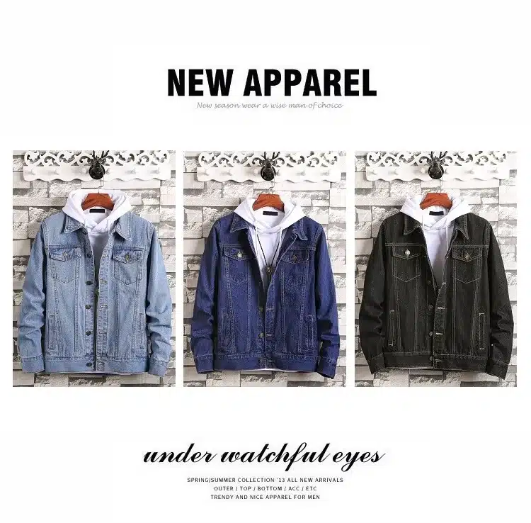 Cotton Solid Denim Jacket Mens 2018 Spring Autumn Casual Slim Fit Bomber Jackets Men Jean Jacket Mens Outwear Male Cowboy M-4XL 6
