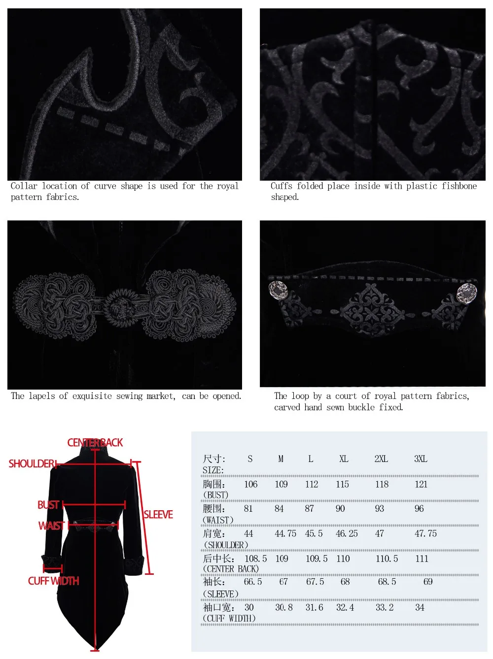 Punk Spring Autumn Men's Swallow-tail Jacket Black Red Mens Soft Coats Slim Fit Gothic Outwear Jackets With Zipper Plus Size 2