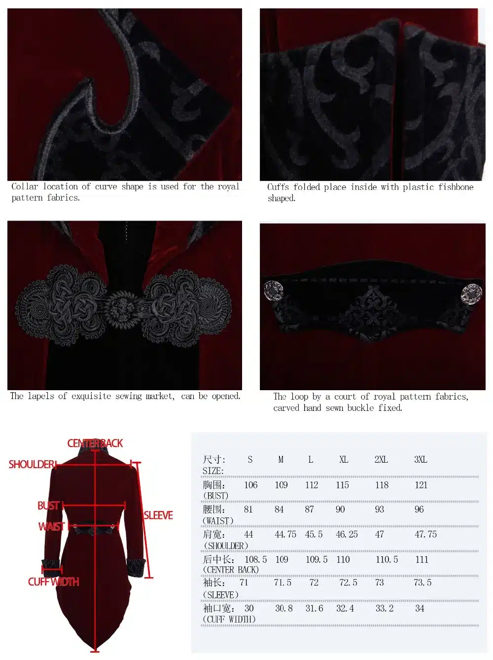 Punk Spring Autumn Men's Swallow-tail Jacket Black Red Mens Soft Coats Slim Fit Gothic Outwear Jackets With Zipper Plus Size 9