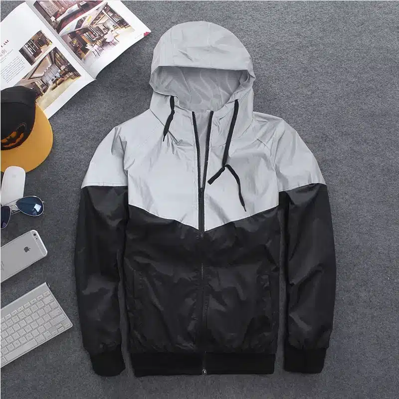 Men Jacket Spring Autumn Patchwork Reflective 3m Jacket movement Hip Hop Waterproof Windbreaker Men Coat Brand Fluorescence 14