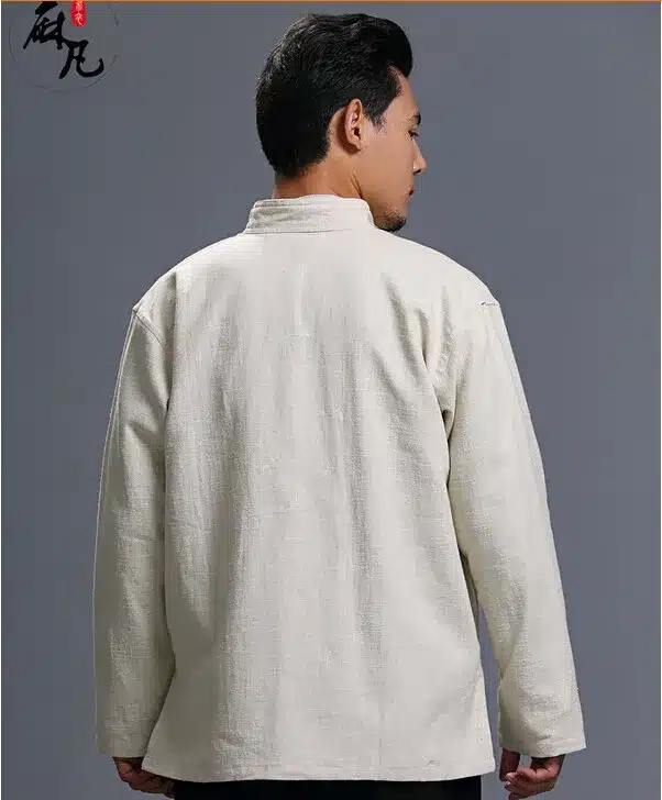 Spring and autumn chinese style retro frog casual pure linen cardigan men's outer coat jacket with pocket 21