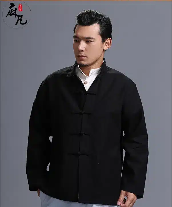 Spring and autumn chinese style retro frog casual pure linen cardigan men's outer coat jacket with pocket 26