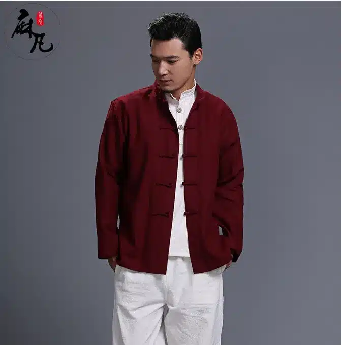 Spring and autumn chinese style retro frog casual pure linen cardigan men's outer coat jacket with pocket 48