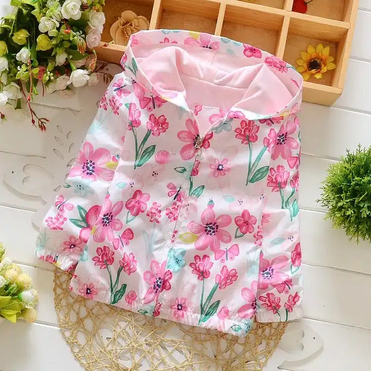 Spring 2018 New Cotton Baby Girls Coat Spend Three Flowers Lollipops Dot Jacket Cardigan Kids Children Clothing Autumn 17
