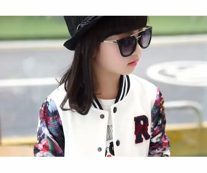 Teenage Girls Baseball Jackets Spring 2018 Kids Girls Hoodies Sweatshirt Girls Sportswear Top Girls Patterned Coat Kids Clothes 5
