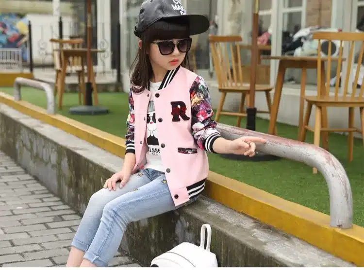 Teenage Girls Baseball Jackets Spring 2018 Kids Girls Hoodies Sweatshirt Girls Sportswear Top Girls Patterned Coat Kids Clothes 9