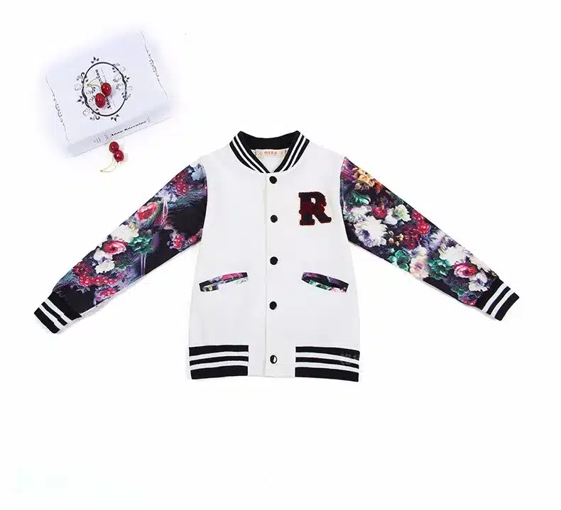 Teenage Girls Baseball Jackets Spring 2018 Kids Girls Hoodies Sweatshirt Girls Sportswear Top Girls Patterned Coat Kids Clothes 14