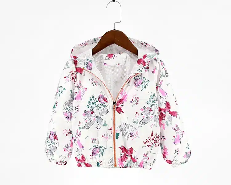 Abreeze New spring&autumn children coats fashion floral girls hooded jackets 2-7T long sleeve outerwear for kids girls CQ08 13