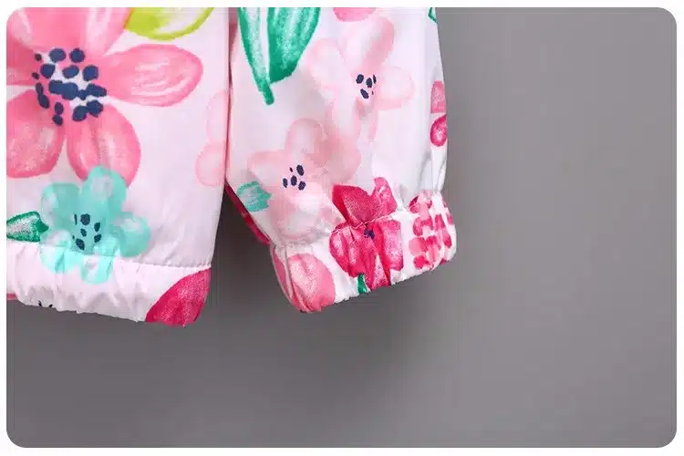Abreeze New spring&autumn children coats fashion floral girls hooded jackets 2-7T long sleeve outerwear for kids girls CQ08 23