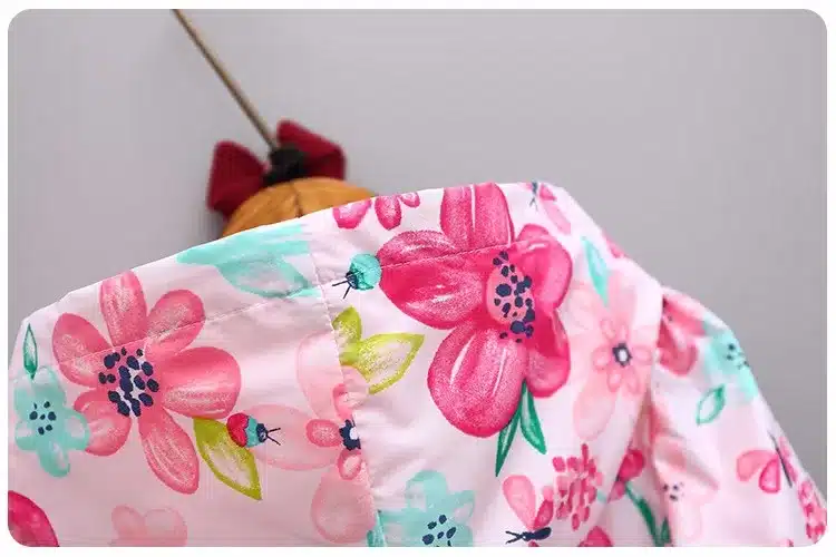 Abreeze New spring&autumn children coats fashion floral girls hooded jackets 2-7T long sleeve outerwear for kids girls CQ08 25