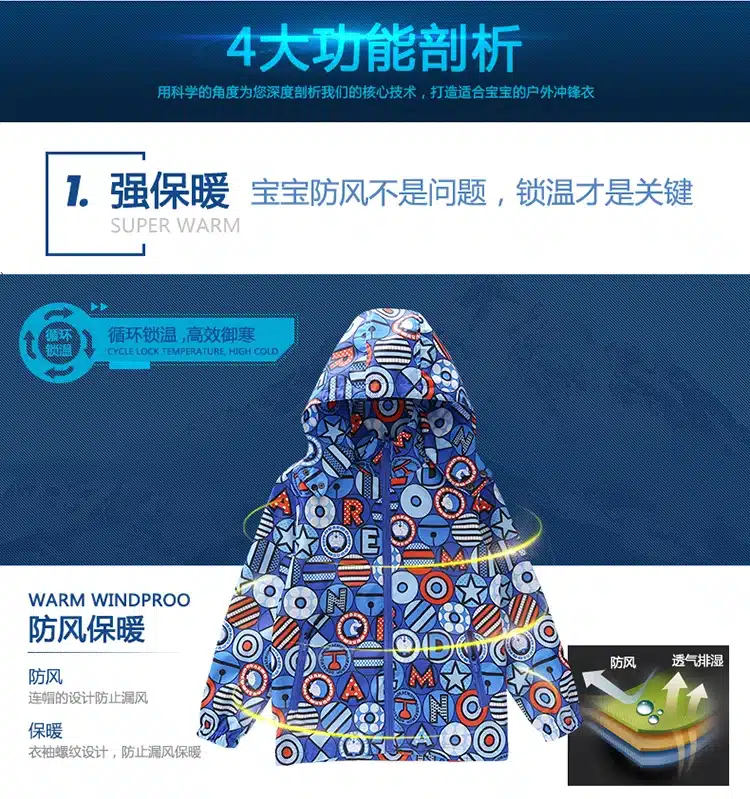 2017 New Spring Autumn Baby Boys Clothes Boys Cartoon Ball Full Zipper Hooded Jackets Kids Windbreaker Child Coat Baby Outwear 9