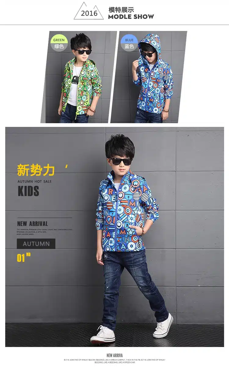2017 New Spring Autumn Baby Boys Clothes Boys Cartoon Ball Full Zipper Hooded Jackets Kids Windbreaker Child Coat Baby Outwear 16