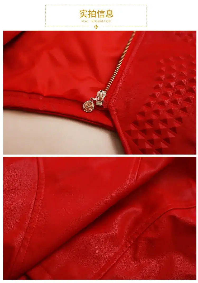 3-12Y Fashion Red Black 2017 Spring Long Sleeve Coat Kids Big Girls Jacket PU Leather Girl Jacket Children Outerwear 15
