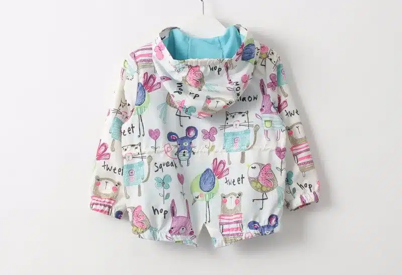New 2-6T Girls Coats and Jackets Kids 2017 Summer Autumn Brand Children Jackets for Girls Clothes Cartoon Hooded Girls Jackets 5