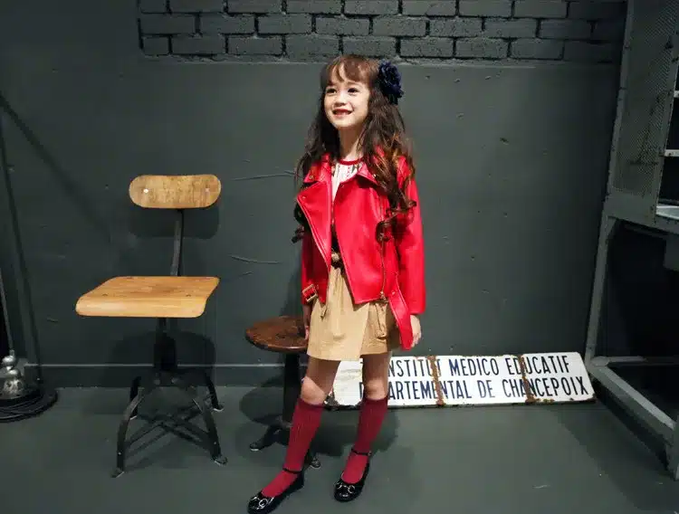 Girls Spring Autumn Clothing Leather Outfit Hot New Kids Coat Leather Jacket Children PU Clothing Thin Thick 11