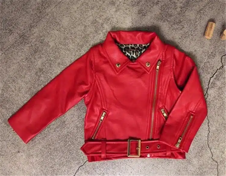 Girls Spring Autumn Clothing Leather Outfit Hot New Kids Coat Leather Jacket Children PU Clothing Thin Thick 20