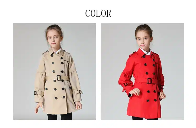 BAYALI Spring And Autumn Girls Coat Kids Windbreaker children's Long Lapel double-breasted Clothing High Quality 11