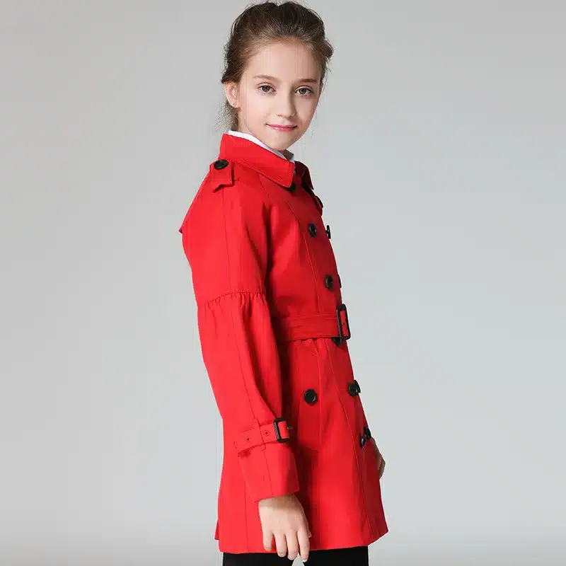 BAYALI Spring And Autumn Girls Coat Kids Windbreaker children's Long Lapel double-breasted Clothing High Quality 15