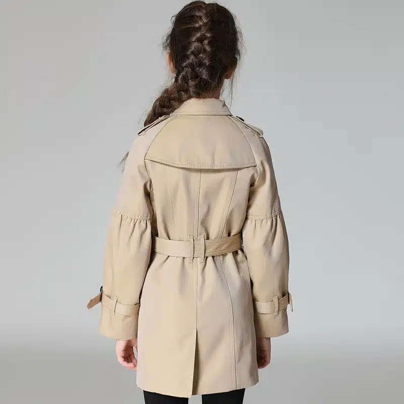 BAYALI Spring And Autumn Girls Coat Kids Windbreaker children's Long Lapel double-breasted Clothing High Quality 16
