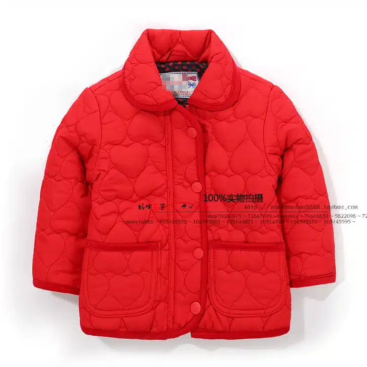 new 2017 Autumn winter jackets children clothing baby outerwear kids cotton-padded jacket love baby girls cardigan coat 3