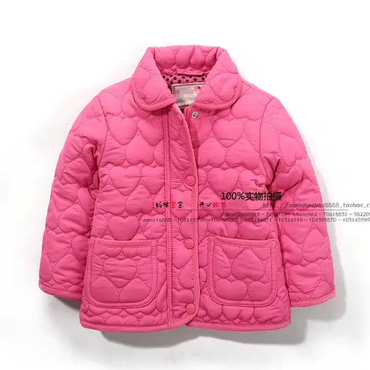 new 2017 Autumn winter jackets children clothing baby outerwear kids cotton-padded jacket love baby girls cardigan coat 5