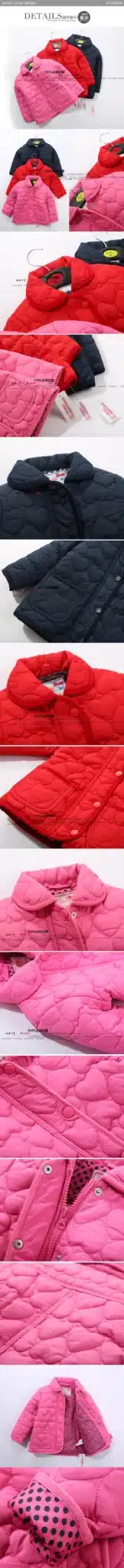 new 2017 Autumn winter jackets children clothing baby outerwear kids cotton-padded jacket love baby girls cardigan coat 7