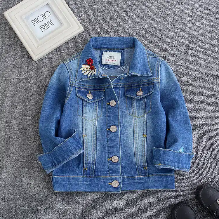 Girls Denim Jackets Coats Fashion Children Outwear Embroidery Cute Children's Clothing Spring Autumn Kids Jean Jacket 2-9 Yrs 11