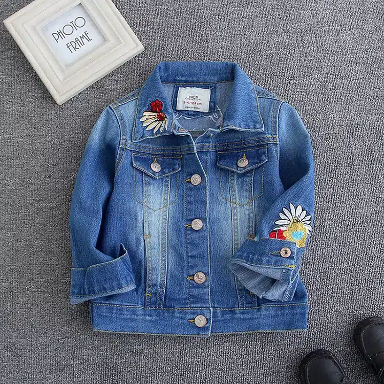 Girls Denim Jackets Coats Fashion Children Outwear Embroidery Cute Children's Clothing Spring Autumn Kids Jean Jacket 2-9 Yrs 12