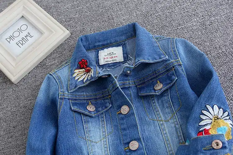 Girls Denim Jackets Coats Fashion Children Outwear Embroidery Cute Children's Clothing Spring Autumn Kids Jean Jacket 2-9 Yrs 13