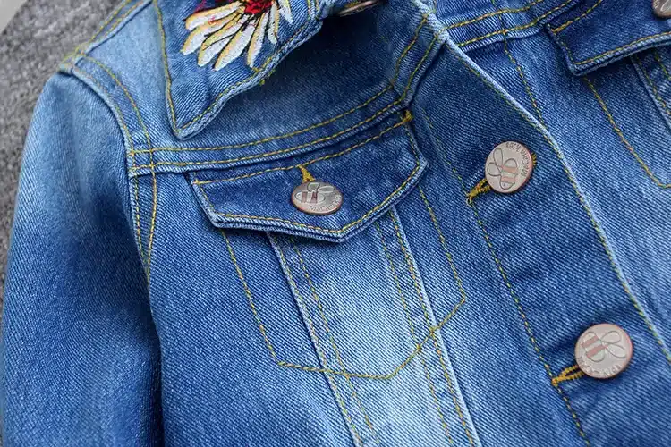 Girls Denim Jackets Coats Fashion Children Outwear Embroidery Cute Children's Clothing Spring Autumn Kids Jean Jacket 2-9 Yrs 15
