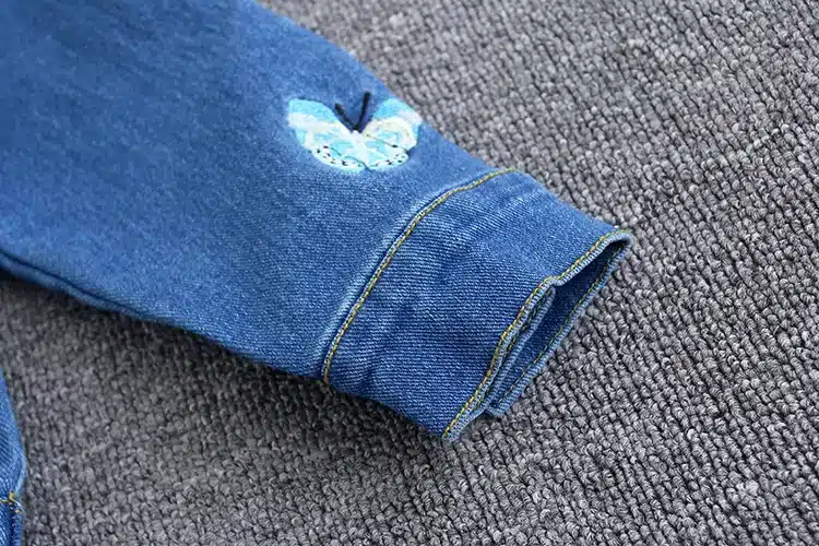 Girls Denim Jackets Coats Fashion Children Outwear Embroidery Cute Children's Clothing Spring Autumn Kids Jean Jacket 2-9 Yrs 18