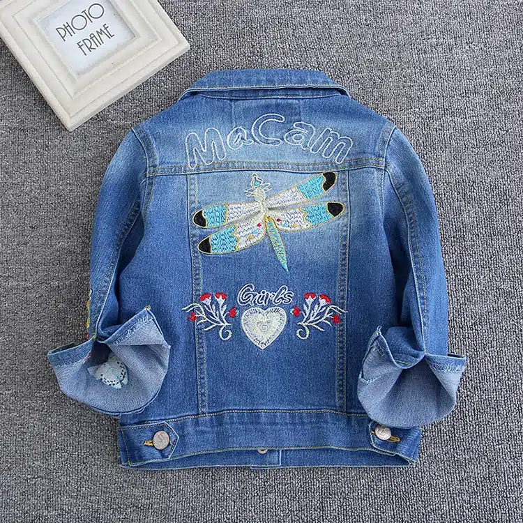 Girls Denim Jackets Coats Fashion Children Outwear Embroidery Cute Children's Clothing Spring Autumn Kids Jean Jacket 2-9 Yrs 19