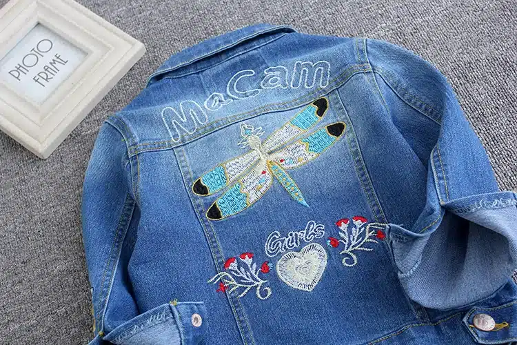 Girls Denim Jackets Coats Fashion Children Outwear Embroidery Cute Children's Clothing Spring Autumn Kids Jean Jacket 2-9 Yrs 20