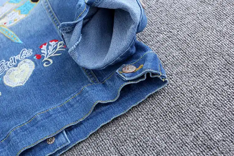Girls Denim Jackets Coats Fashion Children Outwear Embroidery Cute Children's Clothing Spring Autumn Kids Jean Jacket 2-9 Yrs 22