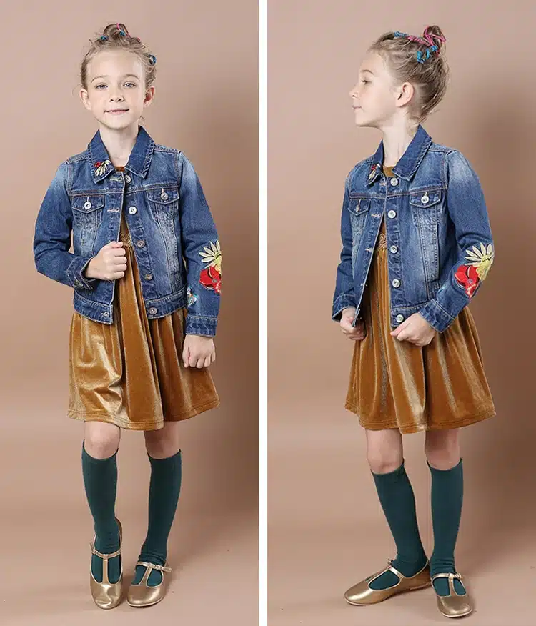 Girls Denim Jackets Coats Fashion Children Outwear Embroidery Cute Children's Clothing Spring Autumn Kids Jean Jacket 2-9 Yrs 24