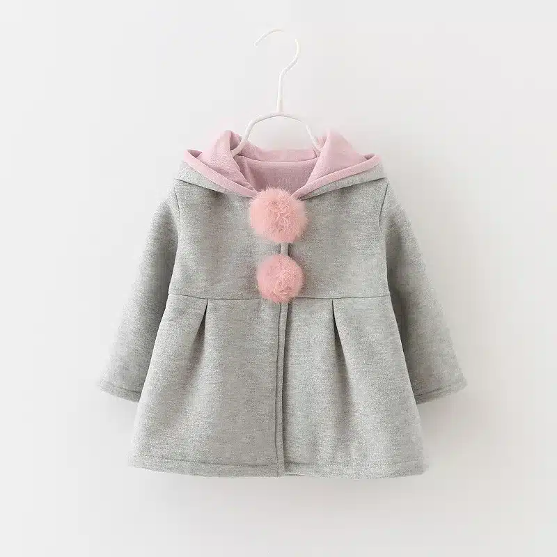 Cute Rabbit Ear Hooded Girls Coat New Spring Top Autumn Winter Warm Kids Jacket Outerwear Children Clothing Baby Tops Girl Coats 11