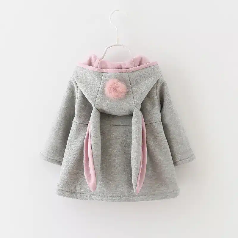 Cute Rabbit Ear Hooded Girls Coat New Spring Top Autumn Winter Warm Kids Jacket Outerwear Children Clothing Baby Tops Girl Coats 12