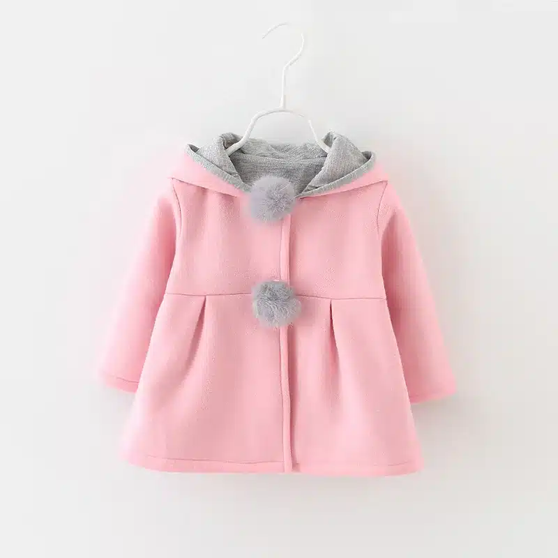 Cute Rabbit Ear Hooded Girls Coat New Spring Top Autumn Winter Warm Kids Jacket Outerwear Children Clothing Baby Tops Girl Coats 13