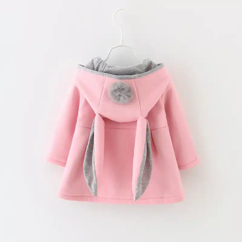 Cute Rabbit Ear Hooded Girls Coat New Spring Top Autumn Winter Warm Kids Jacket Outerwear Children Clothing Baby Tops Girl Coats 14