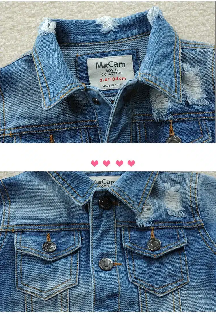2018 Spring Classic Kids Jeans Denim Jacket For Boys Girls Clothes Trench Girls Jacket Cotton Fashion Beggars Coat 90-140cm 8