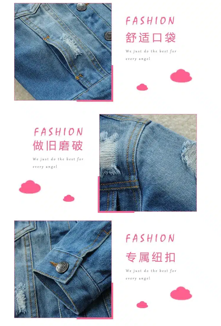 2018 Spring Classic Kids Jeans Denim Jacket For Boys Girls Clothes Trench Girls Jacket Cotton Fashion Beggars Coat 90-140cm 10