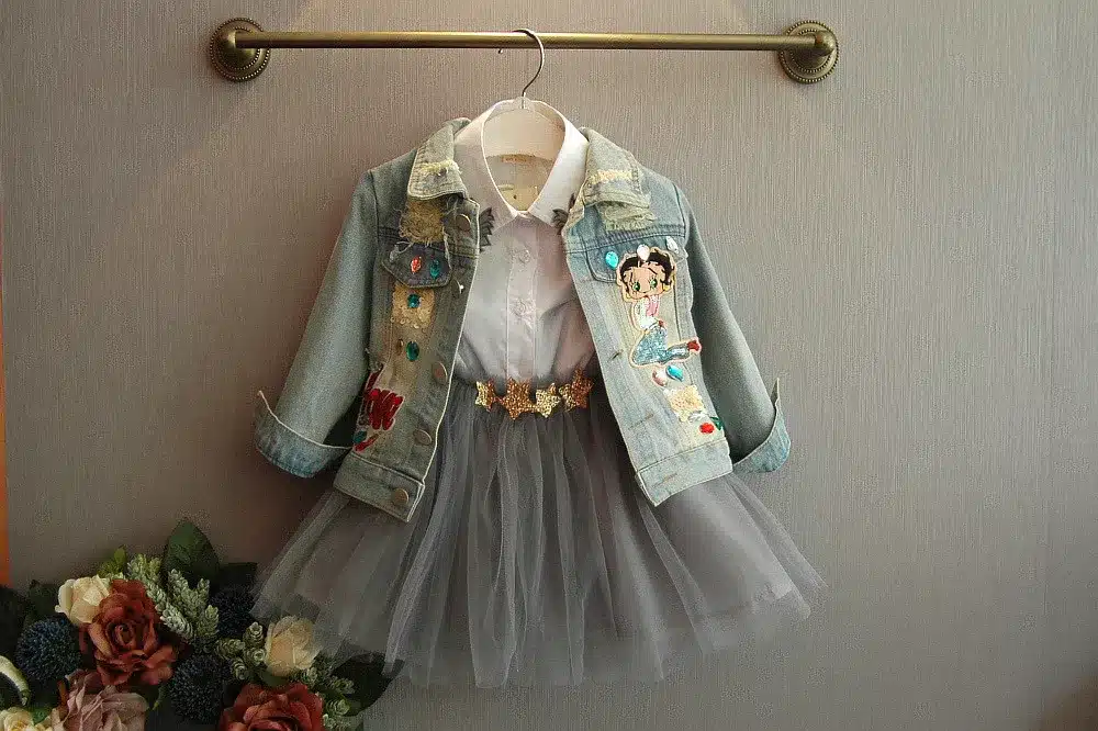 Bosudhsou #YL-6 Spring Autumn Children Clothing Child Clothes Baby Girl Outerwear Coat Girl Jckets Kids Tops Jeans Wear Denim 12