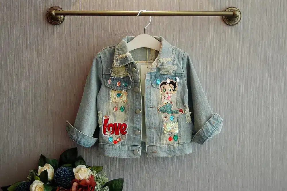 Bosudhsou #YL-6 Spring Autumn Children Clothing Child Clothes Baby Girl Outerwear Coat Girl Jckets Kids Tops Jeans Wear Denim 13