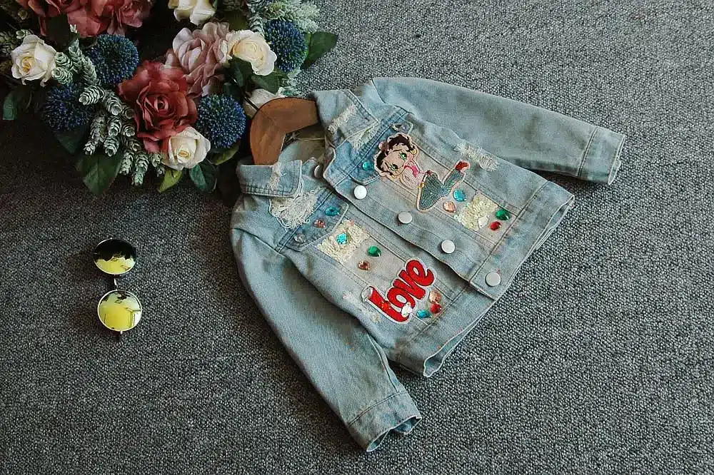 Bosudhsou #YL-6 Spring Autumn Children Clothing Child Clothes Baby Girl Outerwear Coat Girl Jckets Kids Tops Jeans Wear Denim 15