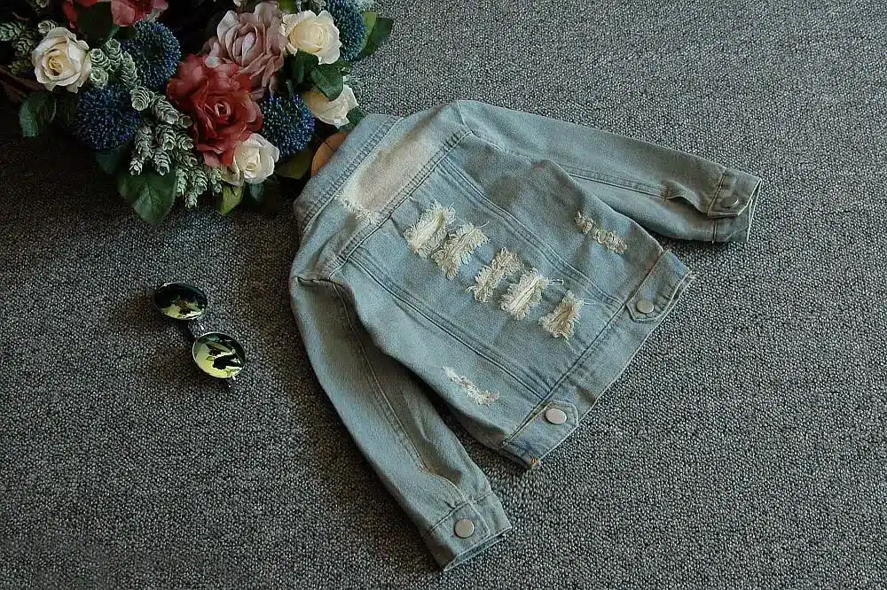 Bosudhsou #YL-6 Spring Autumn Children Clothing Child Clothes Baby Girl Outerwear Coat Girl Jckets Kids Tops Jeans Wear Denim 16