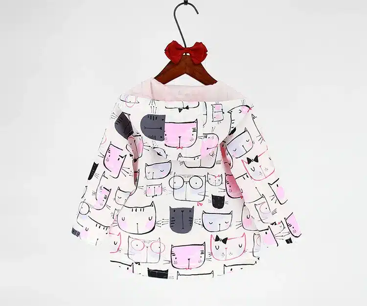 Cartoon cat Printed Girls Hooded Jackets New Spring/Autumn Coat Enfant Girl 2-9Y Kids Windbreaker Princess Outerwear CQ33 14