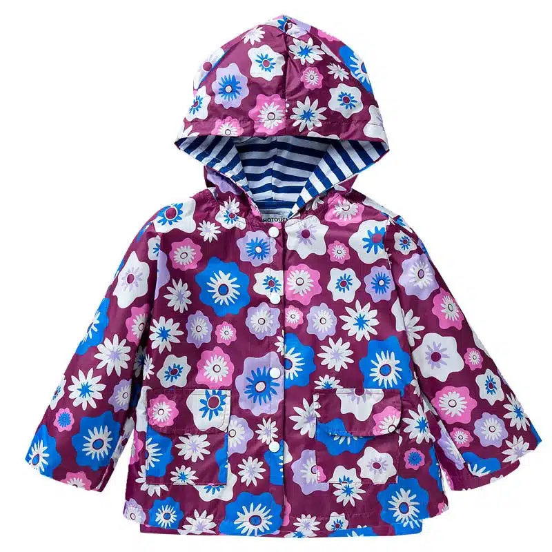 Children Girls Jackets hooded Cartoon Printing Trench Outerwear Kids Coat Baby Raincoat Spring Outwear Brand Children Clothing 4