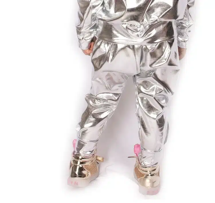 Spring Autumn Kids Silver bomber Jacket Stage Performance Wear paillette feminina casaco Hip Hop dance coat 20