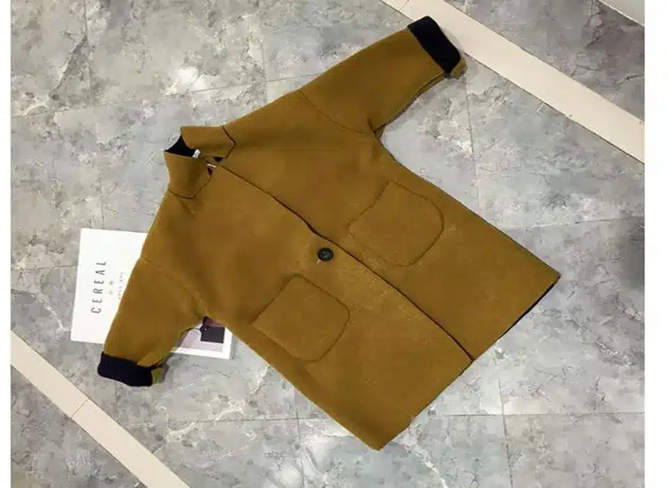 2018 New Fashion Spring Autumn Girls Kids Wool Thin Jacket Coat Outer Clothing Comfortable Baby Girls Clothes Dark Yellow Color 9